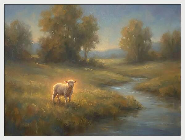 Lamb In Tranquil Landscape