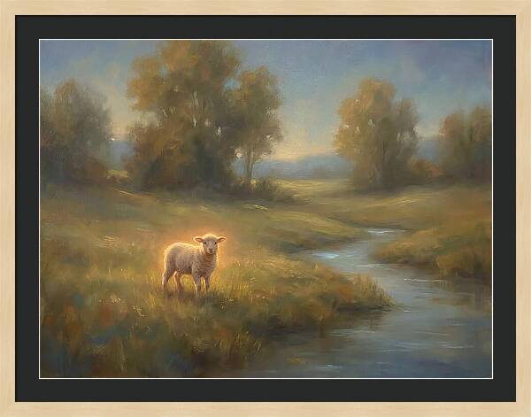 Lamb In Tranquil Landscape