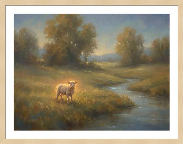 Lamb In Tranquil Landscape