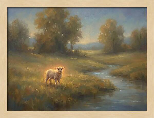 Lamb In Tranquil Landscape