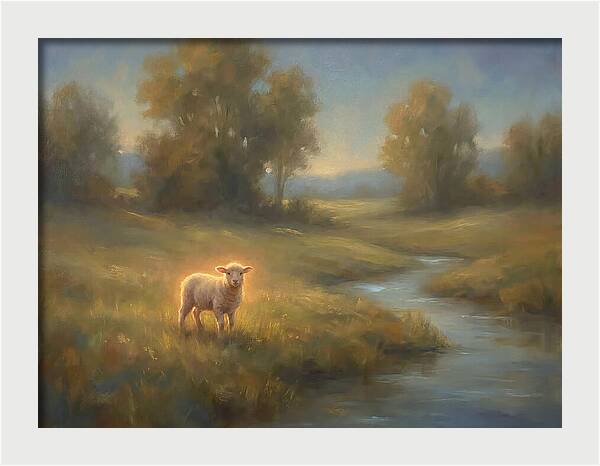 Lamb In Tranquil Landscape