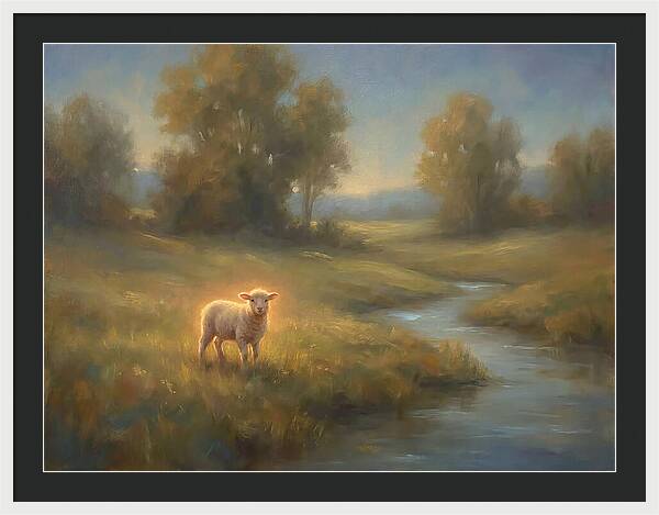 Lamb In Tranquil Landscape