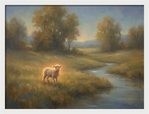 Lamb In Tranquil Landscape