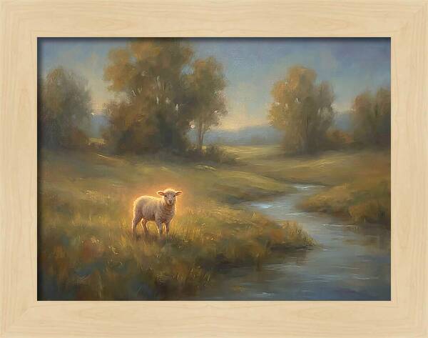 Lamb In Tranquil Landscape