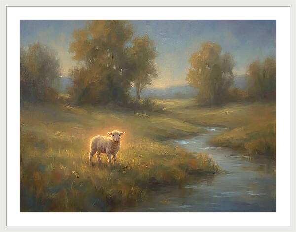 Lamb In Tranquil Landscape