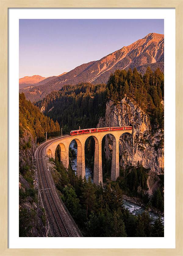 Landwasser Viaduct At Golden Hour