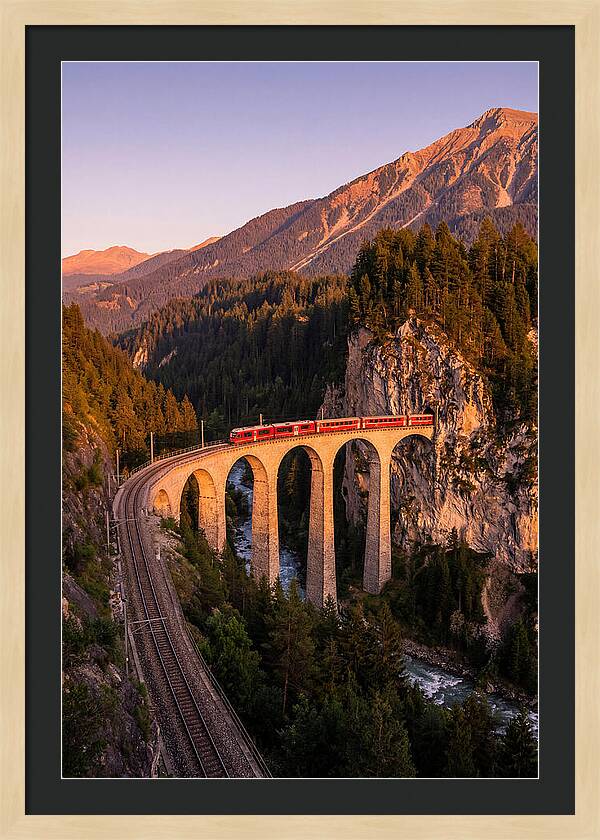 Landwasser Viaduct At Golden Hour