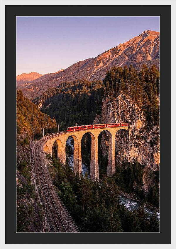 Landwasser Viaduct At Golden Hour