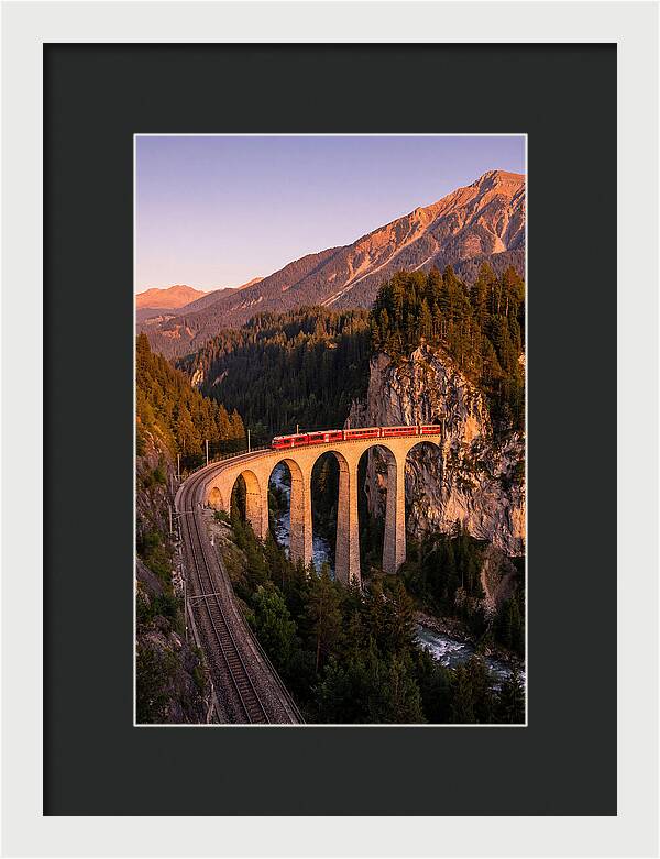 Landwasser Viaduct At Golden Hour