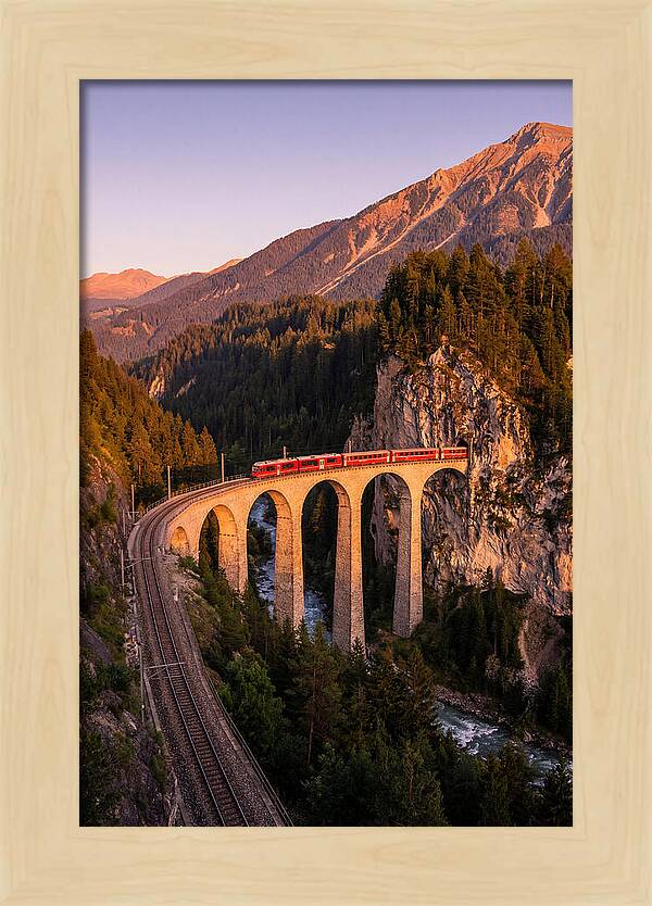Landwasser Viaduct At Golden Hour