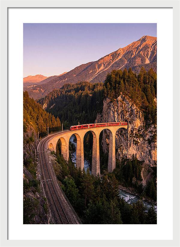 Landwasser Viaduct At Golden Hour