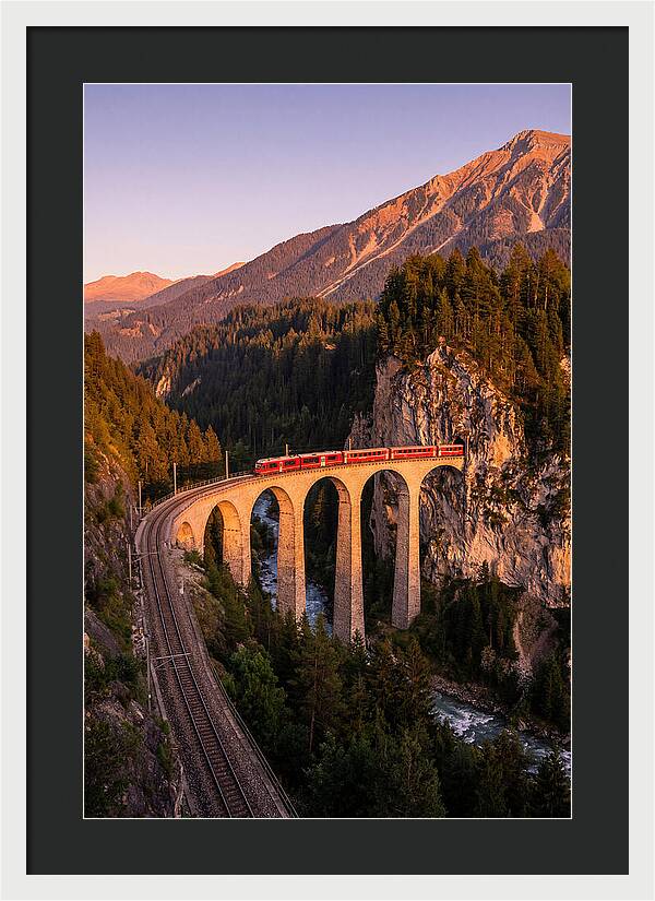 Landwasser Viaduct At Golden Hour
