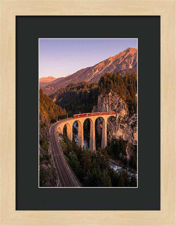 Landwasser Viaduct At Golden Hour