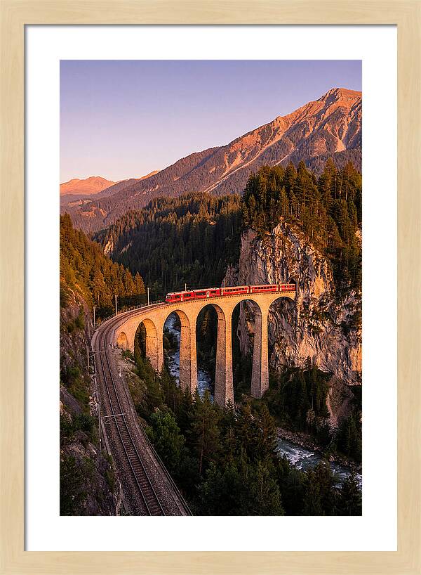Landwasser Viaduct At Golden Hour