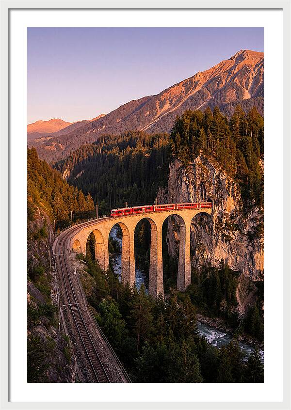 Landwasser Viaduct At Golden Hour