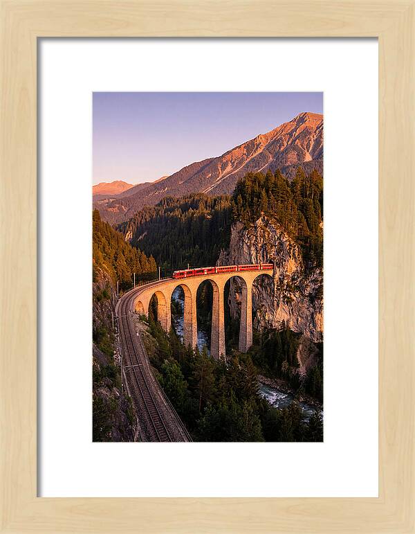 Landwasser Viaduct At Golden Hour