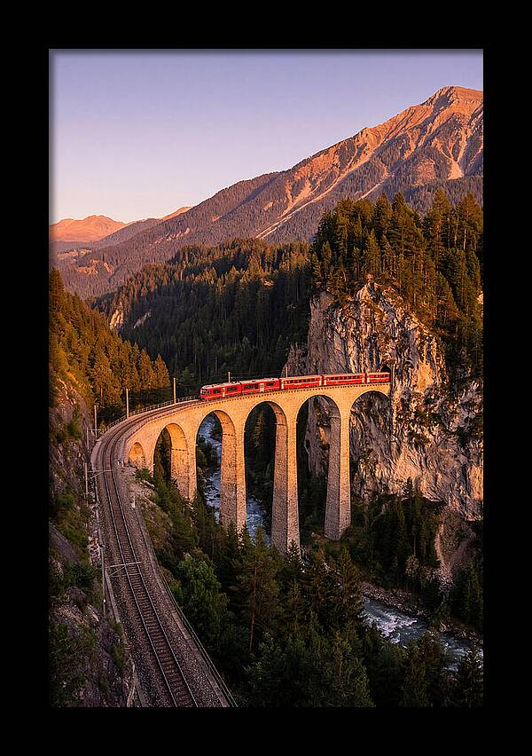 Landwasser Viaduct At Golden Hour