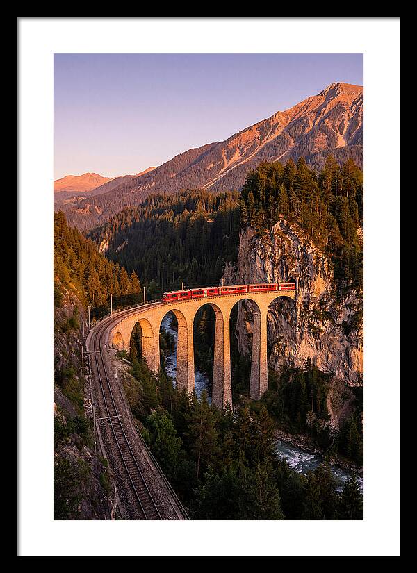 Landwasser Viaduct At Golden Hour