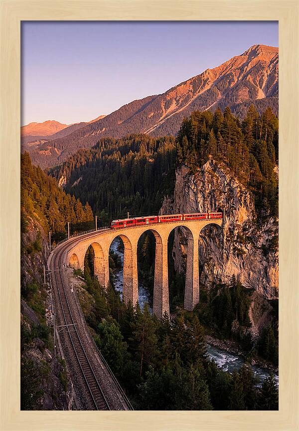 Landwasser Viaduct At Golden Hour