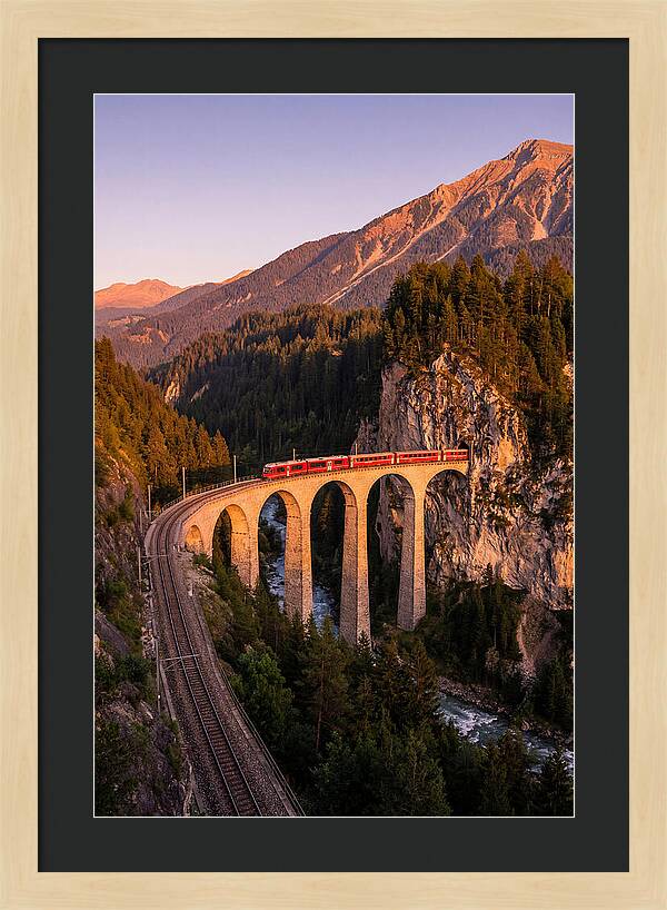 Landwasser Viaduct At Golden Hour