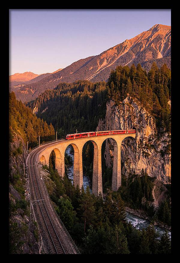 Landwasser Viaduct At Golden Hour