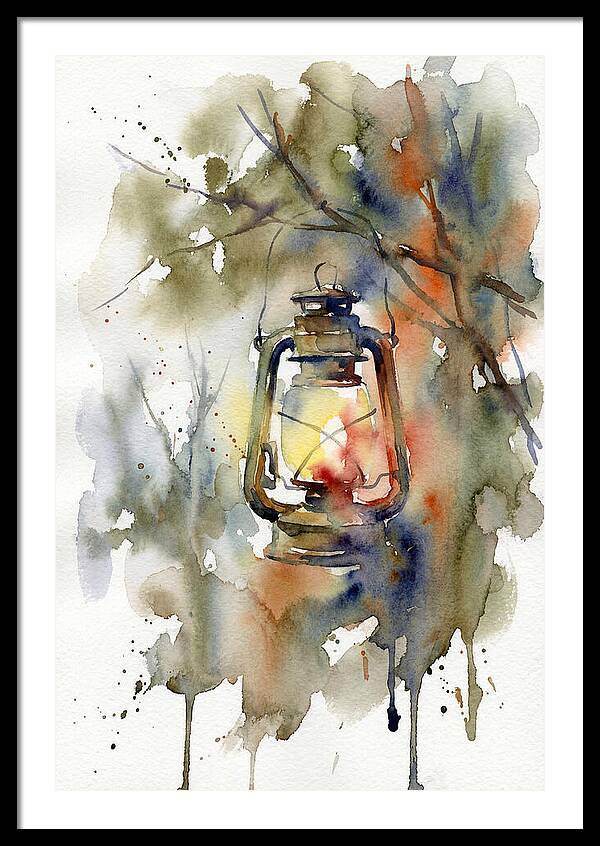 Lantern Glow In Watercolor