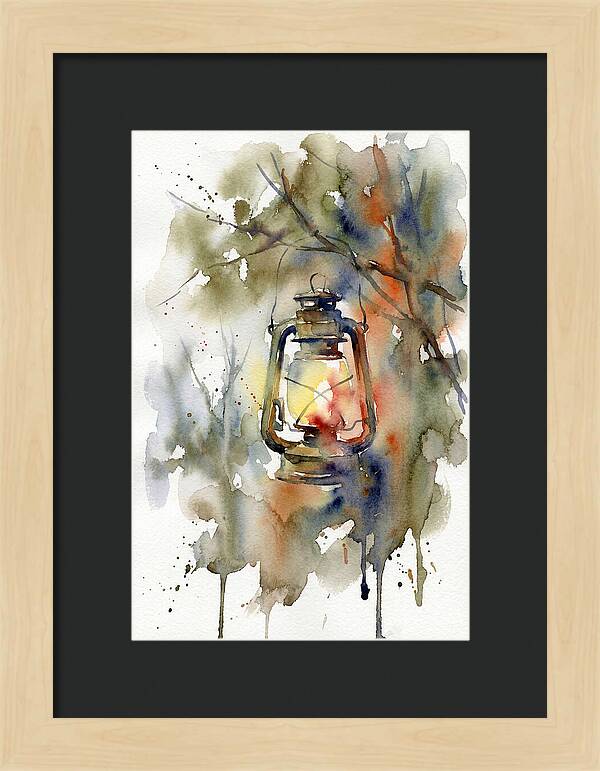 Lantern Glow In Watercolor