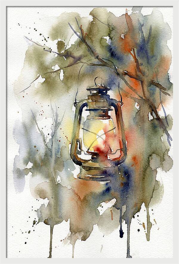 Lantern Glow In Watercolor