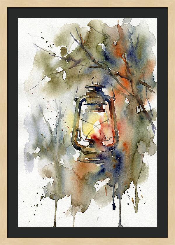 Lantern Glow In Watercolor