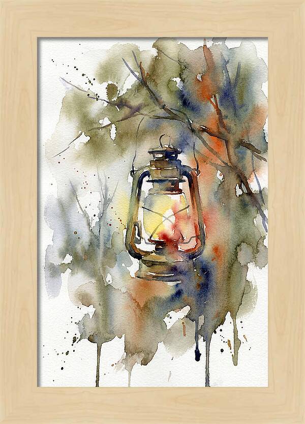 Lantern Glow In Watercolor