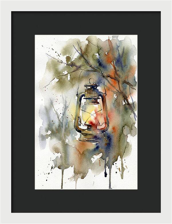 Lantern Glow In Watercolor