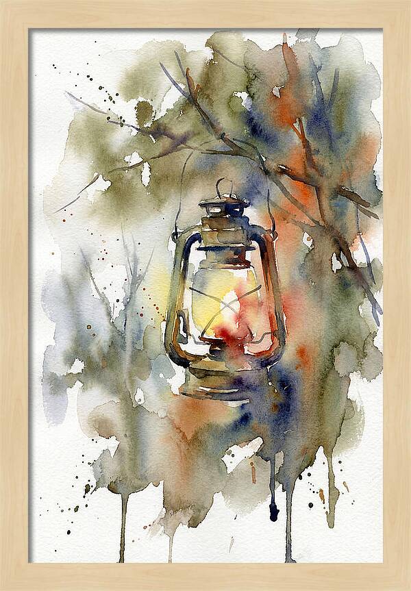 Lantern Glow In Watercolor