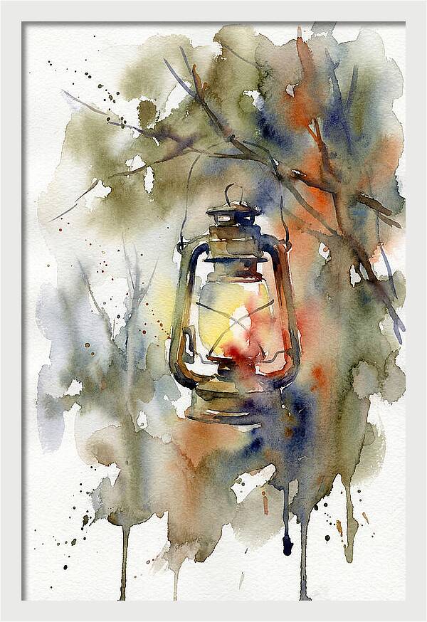 Lantern Glow In Watercolor