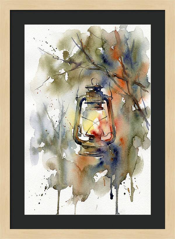 Lantern Glow In Watercolor
