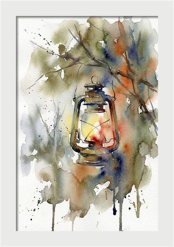 Lantern Glow In Watercolor