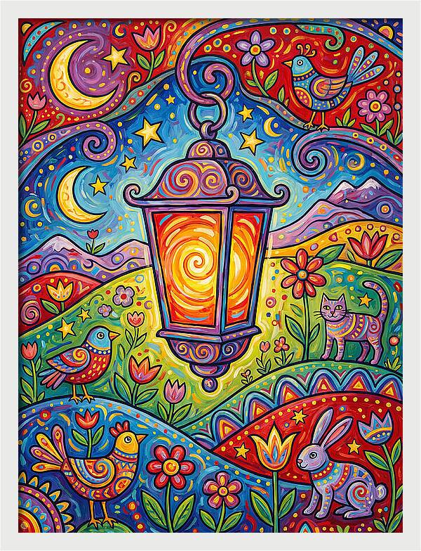 Lanterns In A Whimsical Landscape