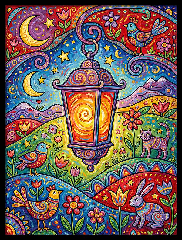 Lanterns In A Whimsical Landscape