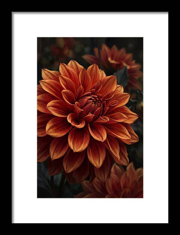 Large Dahlia Bloom In Vivid Orange