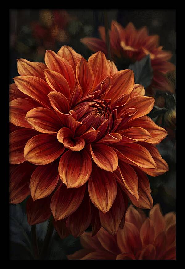 Large Dahlia Bloom In Vivid Orange