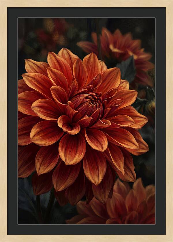 Large Dahlia Bloom In Vivid Orange