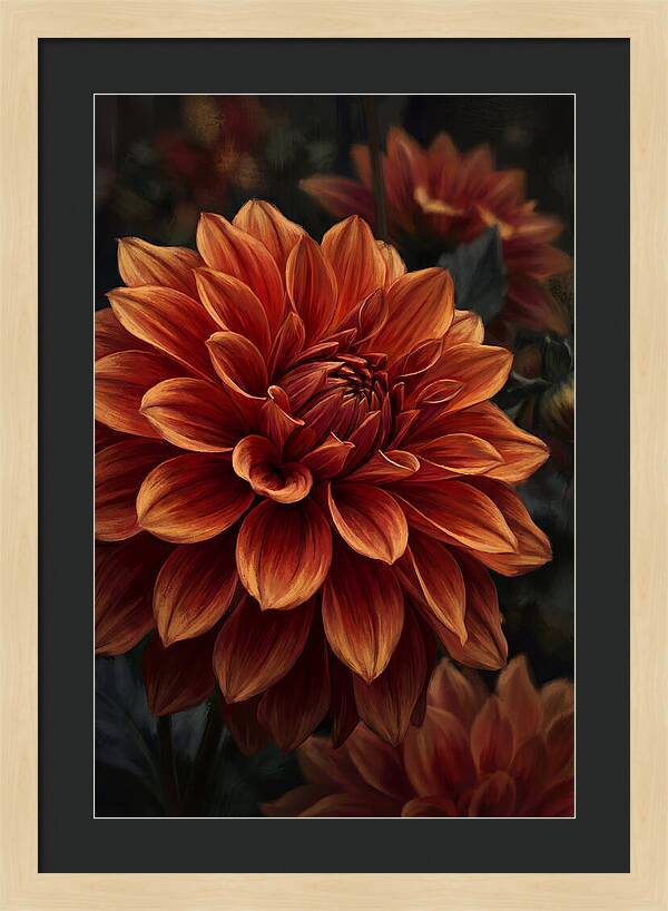 Large Dahlia Bloom In Vivid Orange