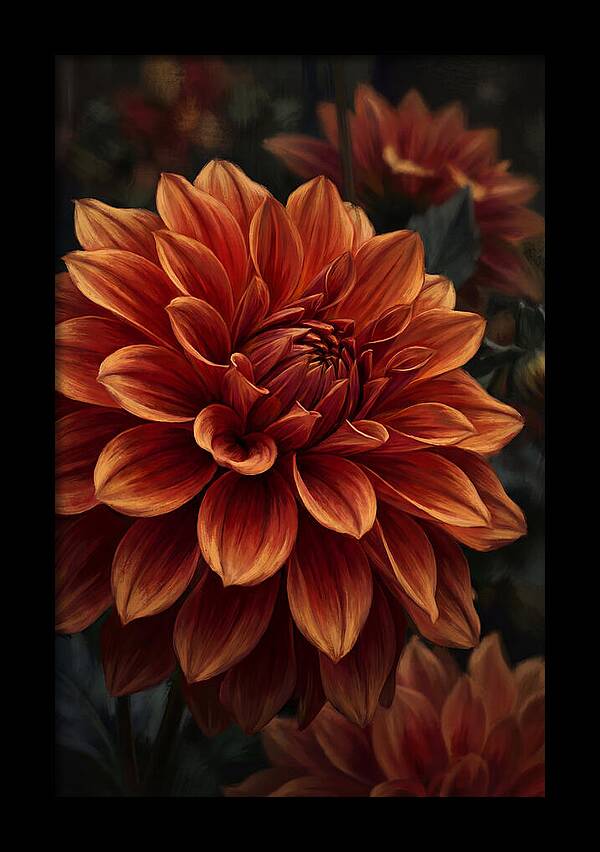 Large Dahlia Bloom In Vivid Orange