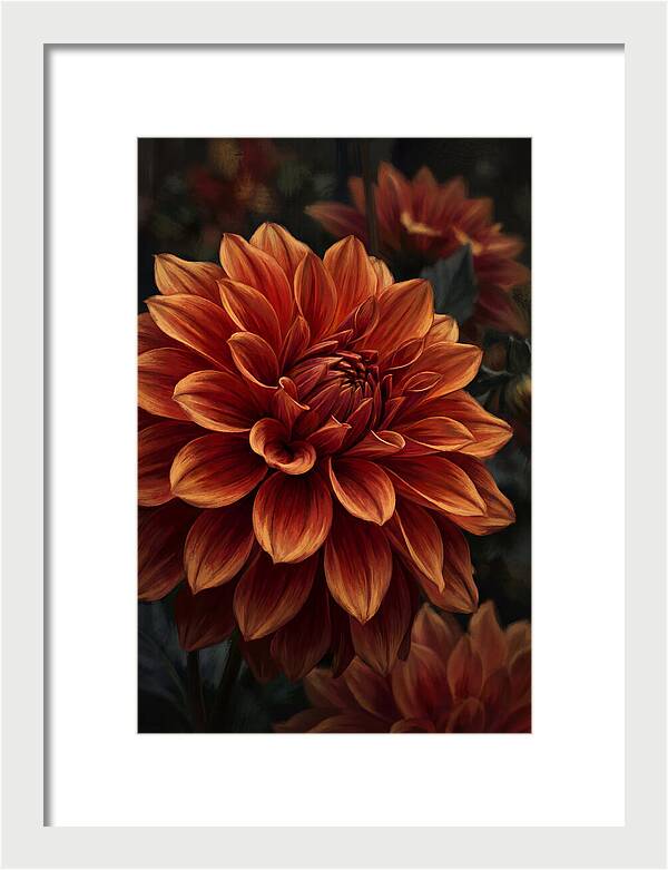 Large Dahlia Bloom In Vivid Orange