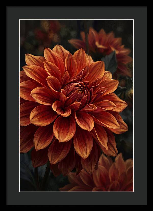 Large Dahlia Bloom In Vivid Orange
