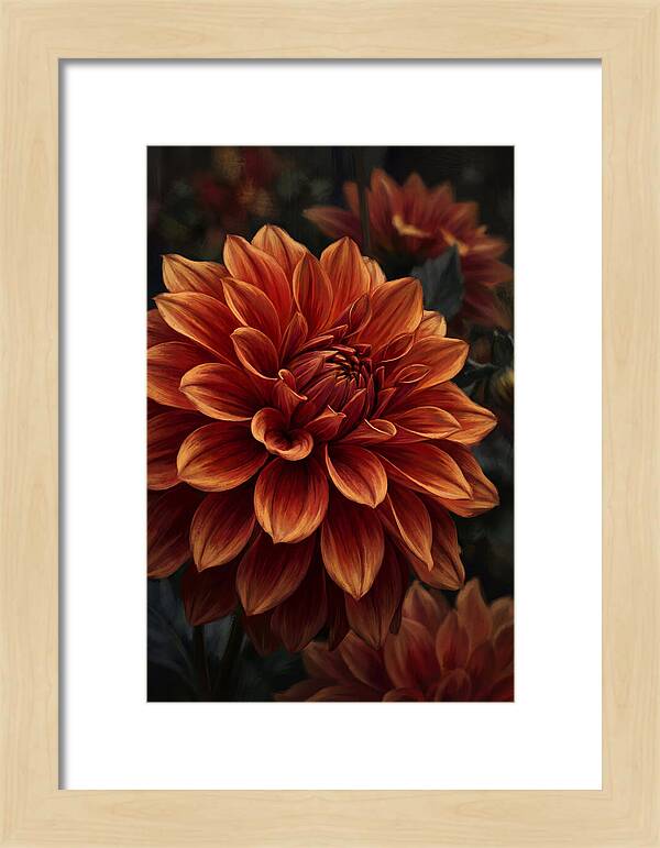 Large Dahlia Bloom In Vivid Orange