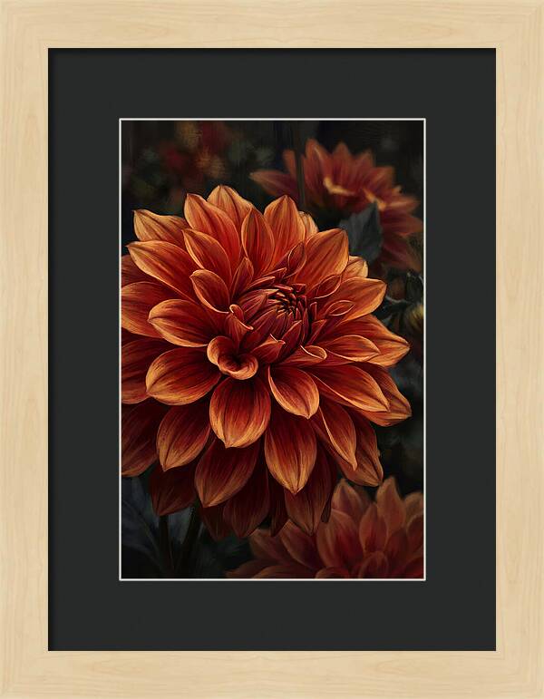 Large Dahlia Bloom In Vivid Orange