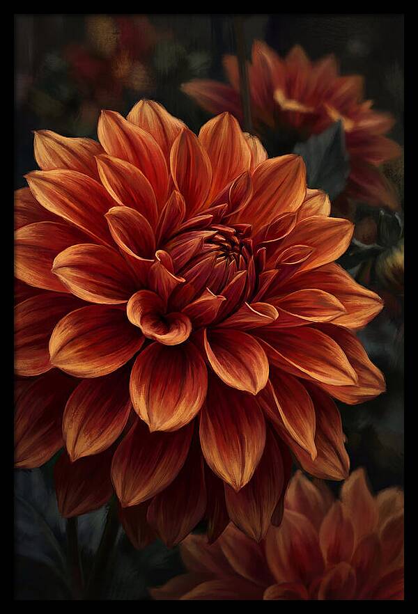 Large Dahlia Bloom In Vivid Orange