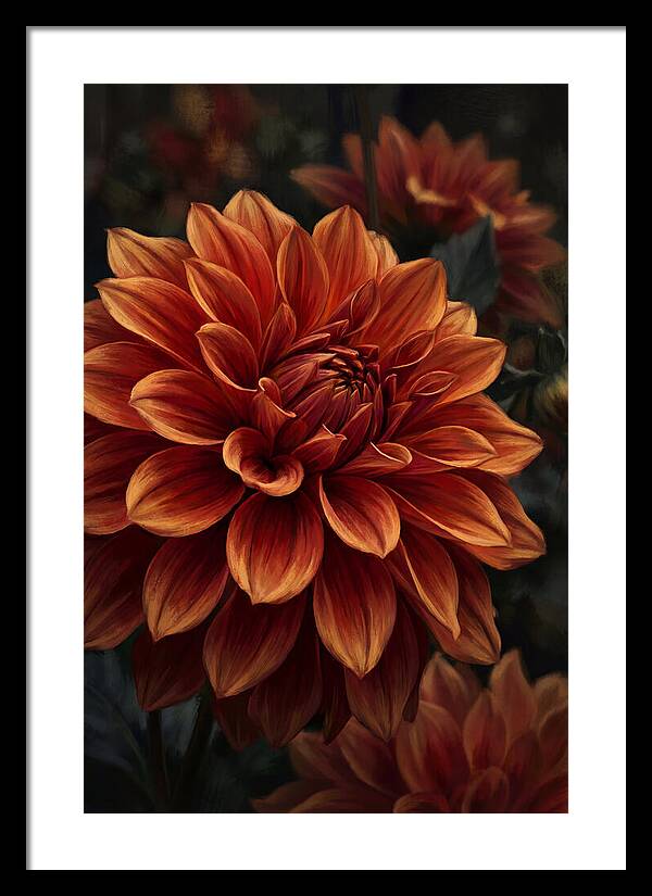 Large Dahlia Bloom In Vivid Orange