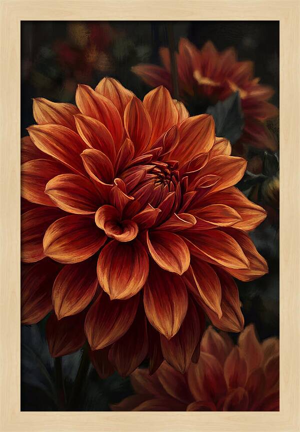 Large Dahlia Bloom In Vivid Orange