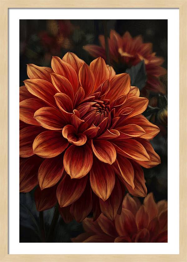 Large Dahlia Bloom In Vivid Orange